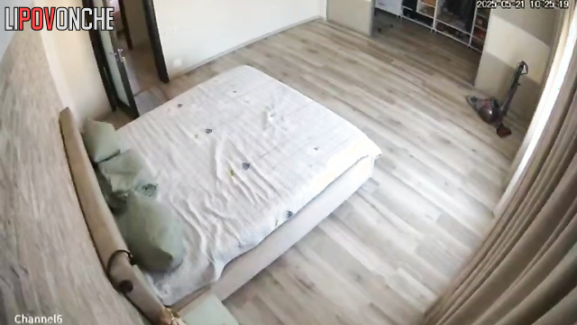 While bald husband hangs out on social media, temperamental wife plays with his cock