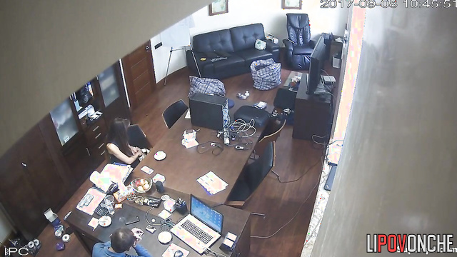 Unhappy boss fucks his skinny secretary in doggystyle position