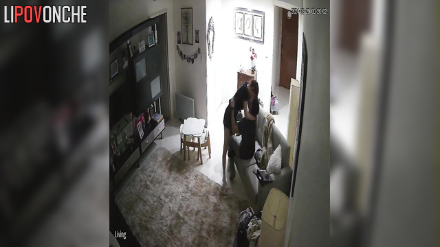 The returning husband found himself on the couch with his cock in his wife's vagina