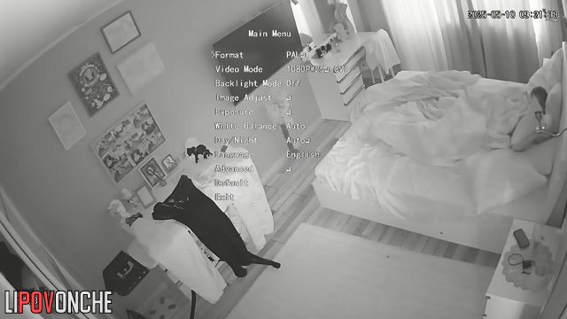 Bearded boyfriend plays with girlfriend's tender tits while he fucks her from behind