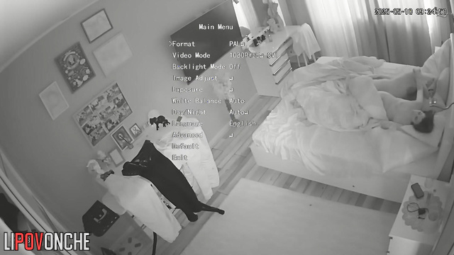 Bearded boyfriend plays with girlfriend's tender tits while he fucks her from behind