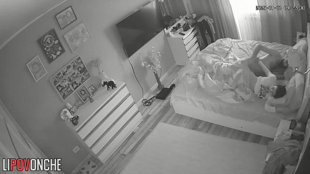 A sleepy brunette was awakened by her boyfriend inserting his cock into her cunt