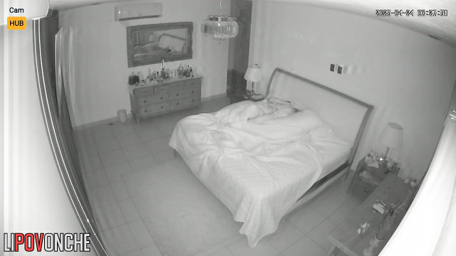 Passionate couple having love in warm bed, hidden cam