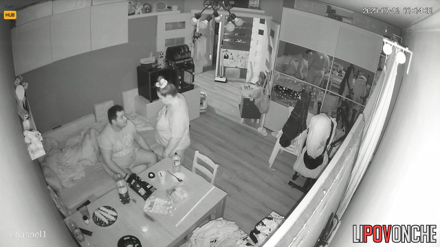 The fat husband didn't even move when his excited wife sat on his penis