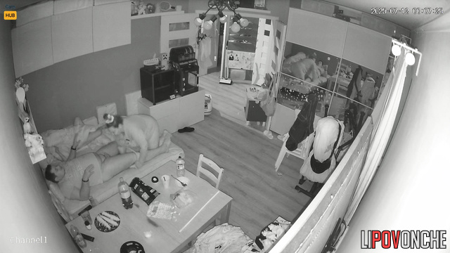 The fat husband didn't even move when his excited wife sat on his penis