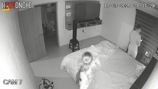 Spy hidden camera fixed their night romantic, look