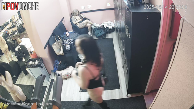 Curvy naked dancers putting on makeup before the performance