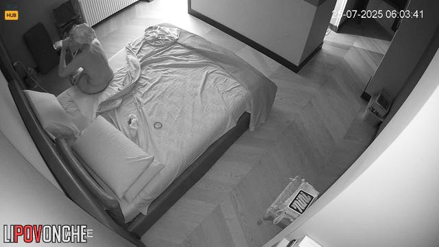 Naked milf making exercises in her bed (solo spy cam)