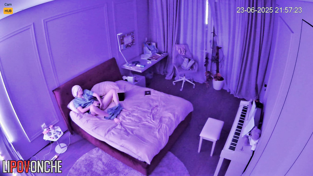 Ukrainian girl couldn't sleep and masturbated all night