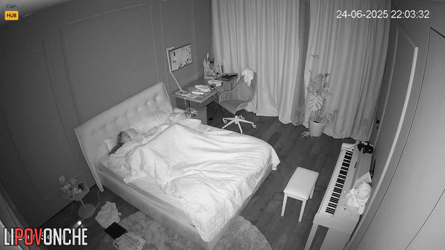 Horny ukrainian girl masturbated under a warm blanket