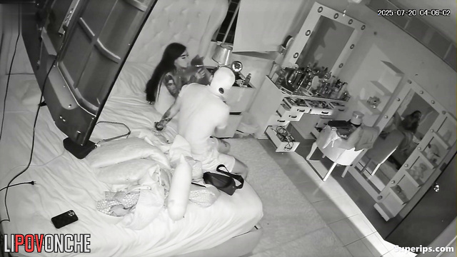 A hidden camera captured the luxurious sex of a beautiful tattooed couple