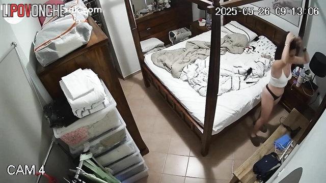 She wants to look sexy tonight - bedroom hidden camera