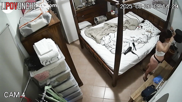 She wants to look sexy tonight - bedroom hidden camera