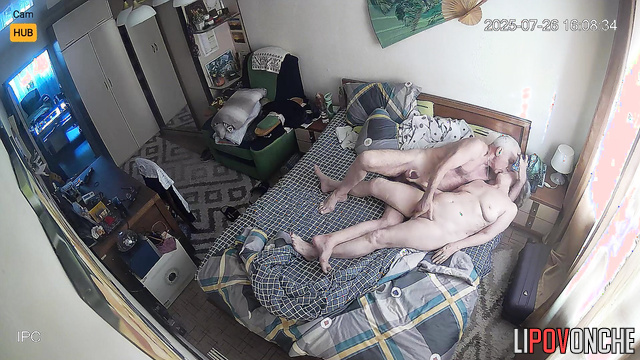 Old farts relax in bed, unaware each move is captured on tape