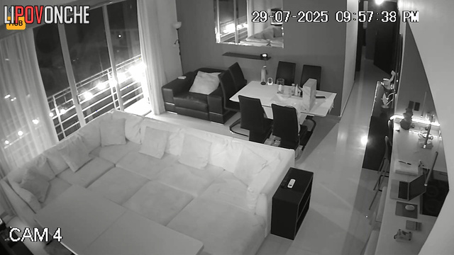 Couple having sex in a luxurious penthouse, hidden cam