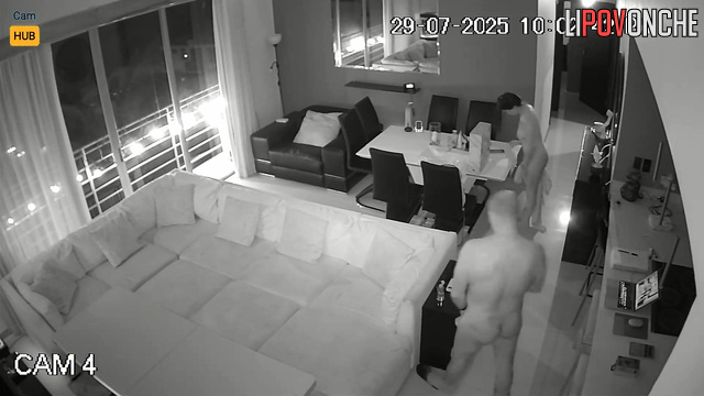 Couple having sex in a luxurious penthouse, hidden cam