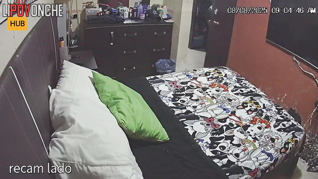 Couple in love resting naked blind to the secret surveillance