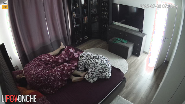 Russian couple fucks softly, not knowing a lens records it all / look