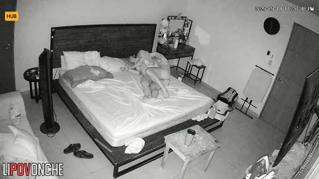 Mexican couple fucks softly, not knowing a lens records it all