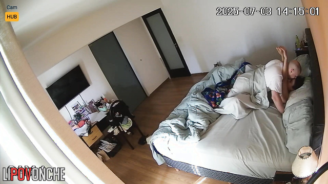 They fucking in bed, not realizing a lens see all