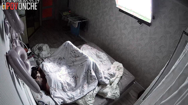 Birthday sex in the dark room / hidden camera, look