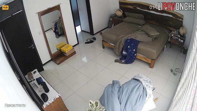 Lady relaxing alone, not realizing neighbor observes her
