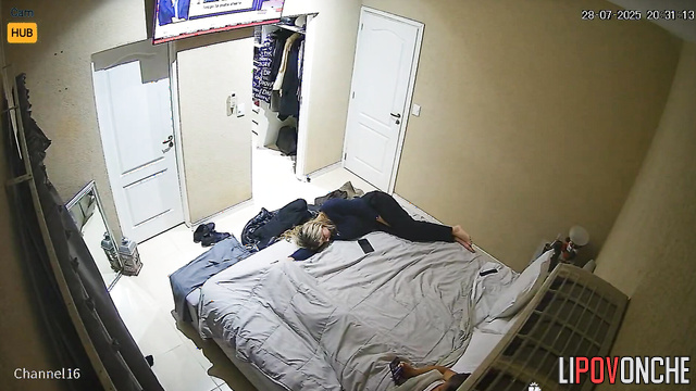 People fuck passionately blind to the hidden camera nearby, look