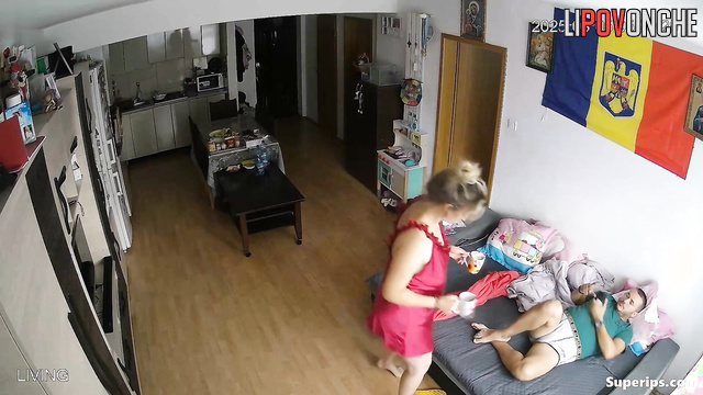 Busty woman fucking not paying attention to the watching device