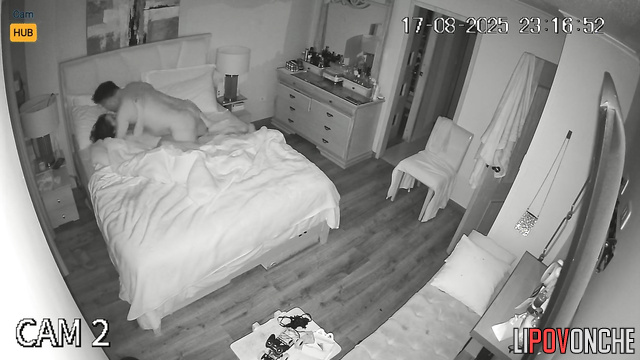 Husband fucked his wife on the chair in the night, look