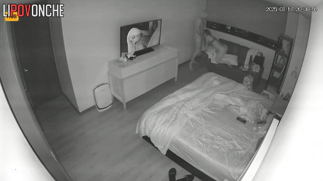 Boyfriend and girlfriend watching porn together, look