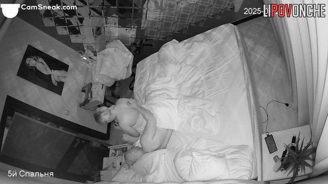 Blonde with big tits basks in the caresses of her bald husband