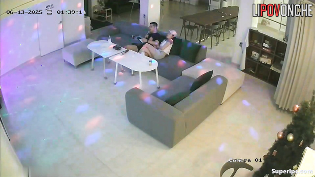 Couple was fucking on the sofa after night club, look