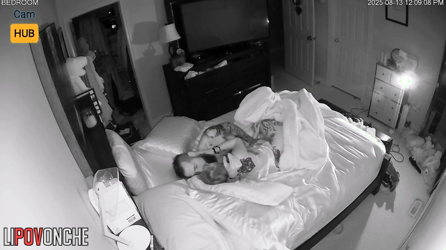 Tattooed couple had no idea that someone installed a camera in their room