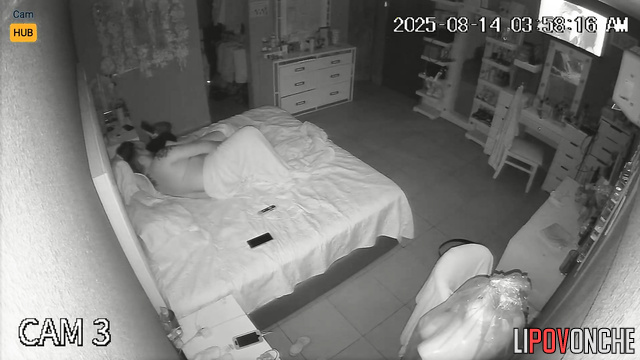 Boyfriend and girlfriend were unaware home camera was recording their fuck