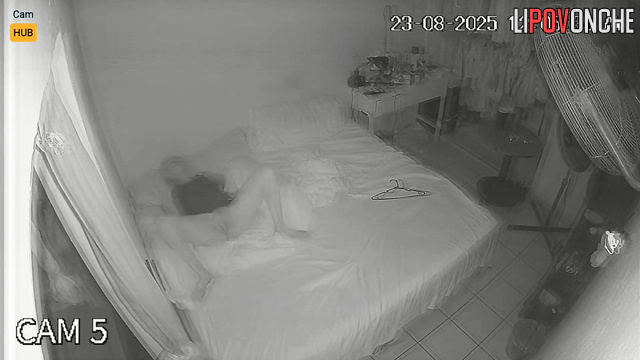 A bored blonde spreads her labia in front of a fan blowing on her cunt