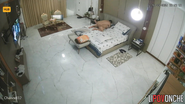 An elderly man thrusts his penis into his bored wife's hairy pussy