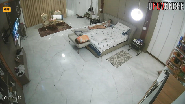 An elderly man thrusts his penis into his bored wife's hairy pussy