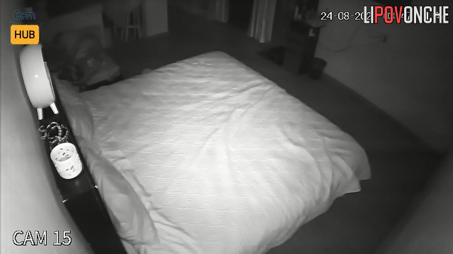 A brutal man places his curly-haired, large-breasted wife in a doggystyle position