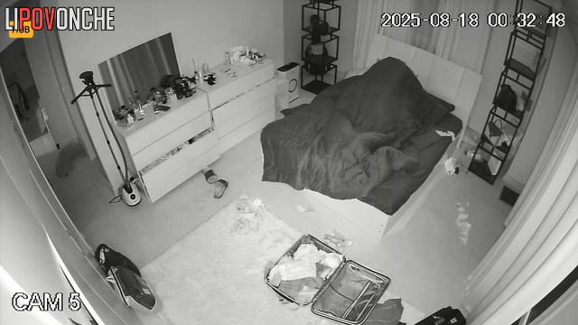 A husband who has returned from a business trip actively fucks his sleeping wife