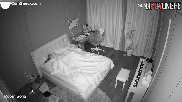 Young student can't sleep until she plays with her hairy pussy