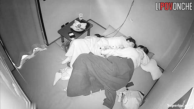 Asian teens fucked under the blanket (during TV watching)