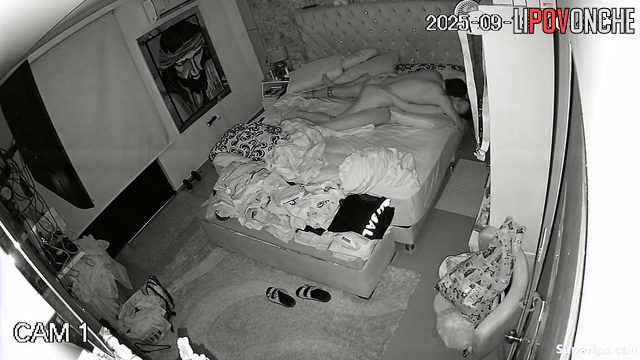 Eyes followed their passion, unseen in the bedroom