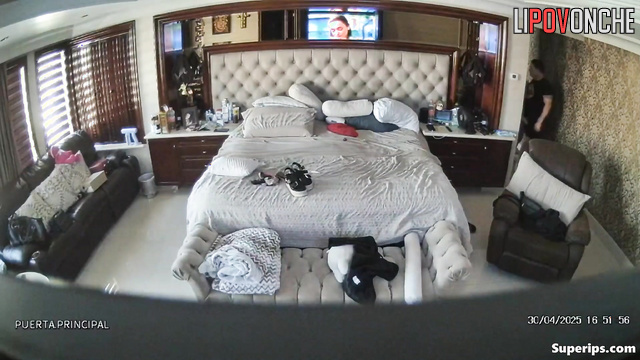 Horny couple got privacy inside, unaware of the spying eyes