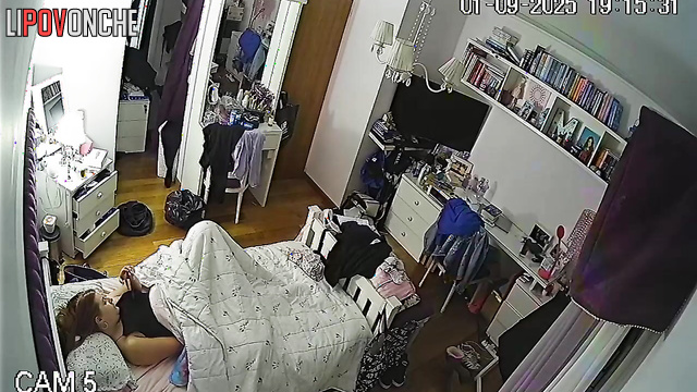 Girl got privacy inside, unaware of the spying eyes