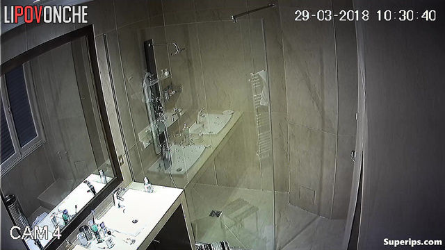 Look how she washing her body after sex, hidden cam