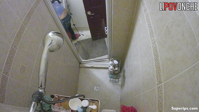 Look how she dried her body after a shower, hidden cam