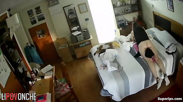 Babe enjoying her life and doesn't suspect that someone is peeping