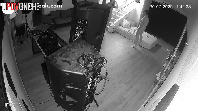 Someone hidden keeps an eye on the pair as they fuck