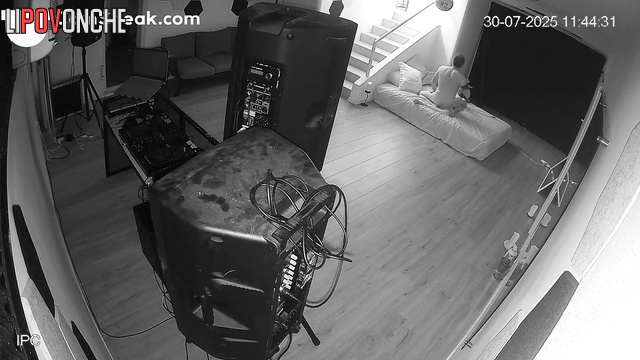 Someone hidden keeps an eye on the pair as they fuck