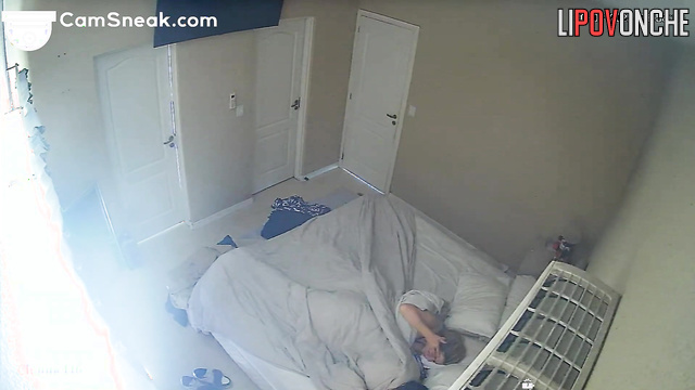 Someone concealed monitors the spouses as they fucked